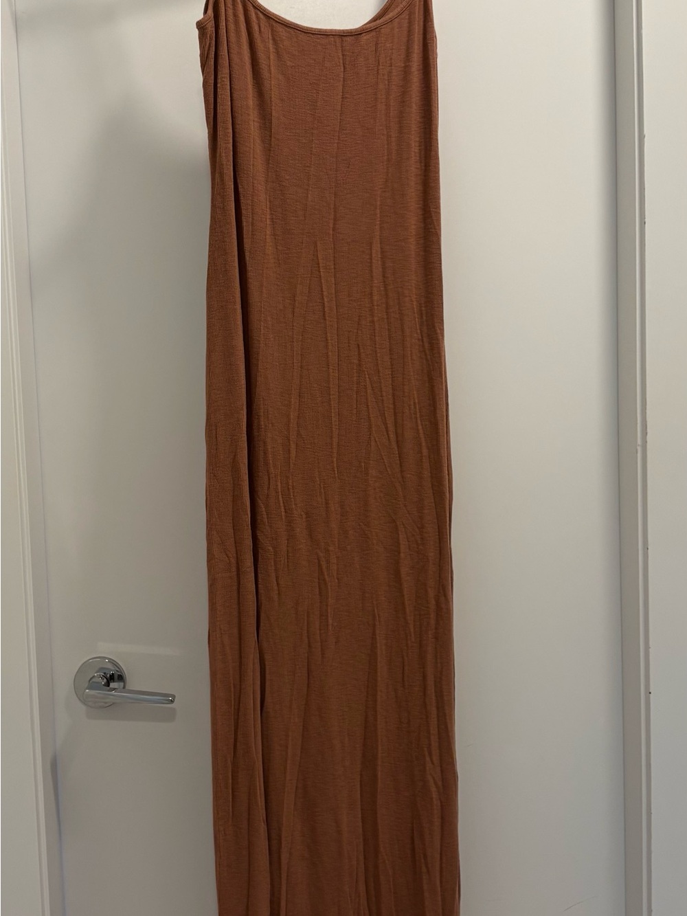 Women’s Ribbed Maxi dress - Rust Brown